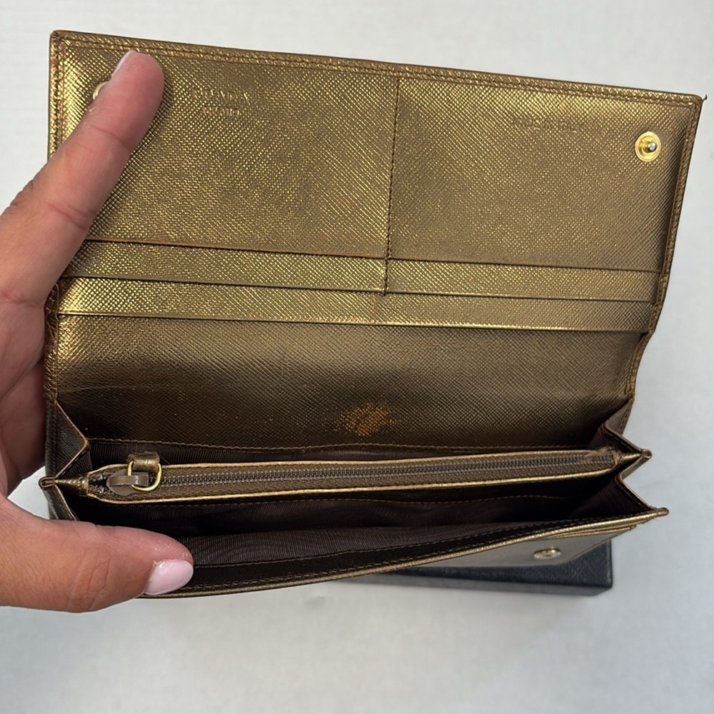 Prada Metallic Gold Wallet - Picture 6 of 7